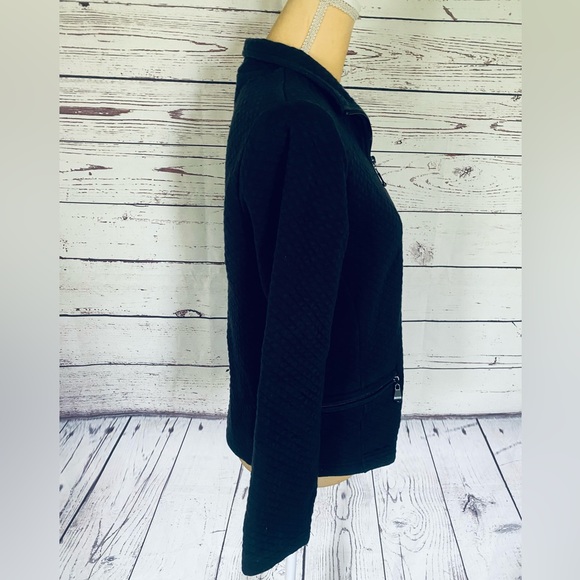 Women’s Small Sweater Cardigan Rafaella Quilt Texture Knit Zip Medium Weight - Picture 5 of 10